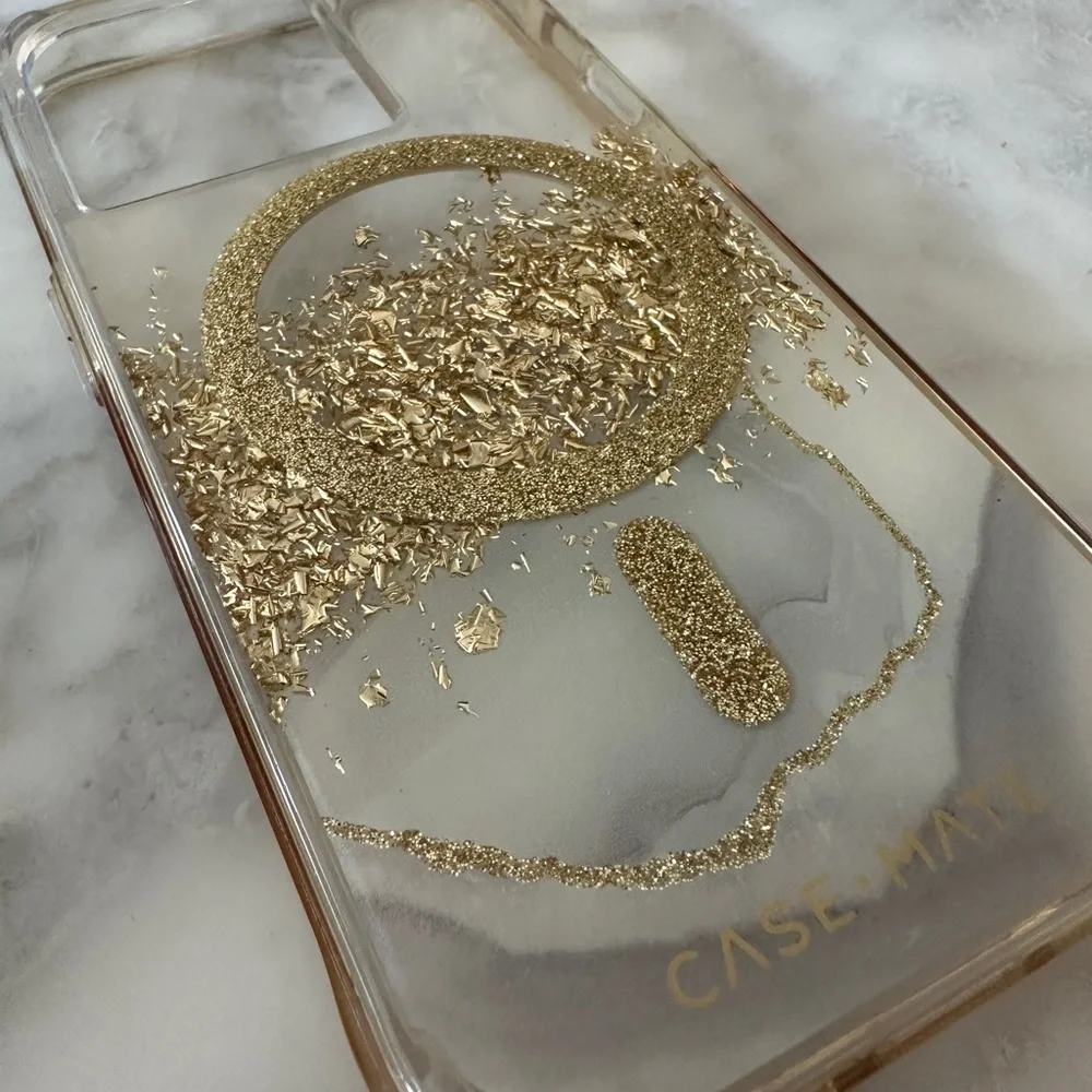 Case-Mate Gold Glitter Phone Hardshell Case iPhone 14 Pro